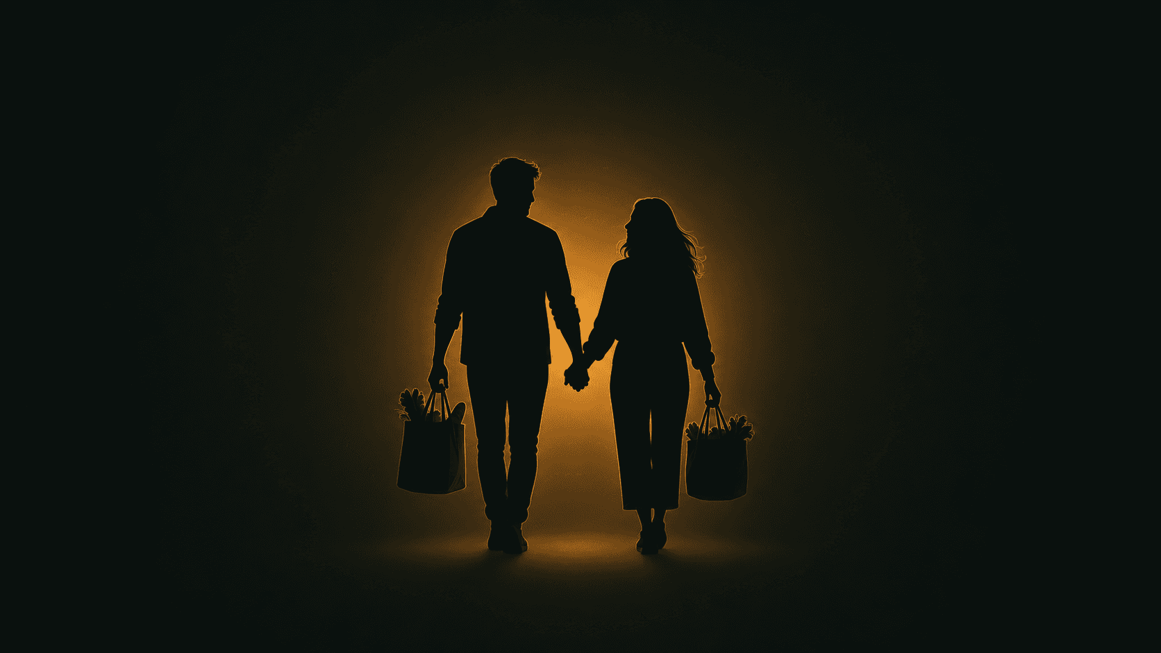 A couple organizing their spending into categories